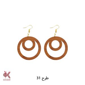 گوشواره مکرومه بافی - چوبی - طرح 31