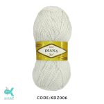 کاموا دیانا ( زری دار ) - سفید - KDZ006