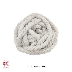 مکرومه کتان 15 میل تابیده سفید شیری متری - MK1502