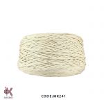 مکرومه کتان سفید شیری - 2.5 میل تابیده شیری - MK241
