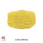 مکرومه کتان 4میل تابیده زرد MK402