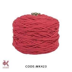 مکرومه کتان - 4 میل تابیده سرخابی - MK423