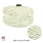 مکرومه کتان 4 میل شیری لمه دار طلایی MK449