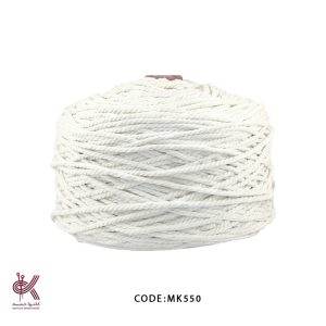 مکرومه کتان سفید شیری - 5 میل تابیده سفید - MK550