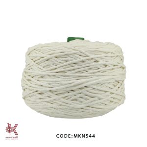 مکرومه کتان سفید شیری - 5میل نرمتاب شیری - MKN544