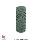 مکرومه کتان زنجیربافت - سبز لجنی - 6 سوزنه - MKZ604