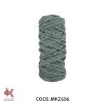 مکرومه کتان زنجیربافت - طوسی متوسط - 6 سوزنه - MKZ606