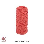مکرومه کتان زنجیربافت - مرجانی - 6 سوزنه - MKZ607