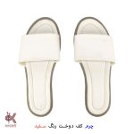 صندل چرمی 40 سفید کف دوخت
