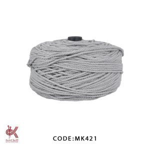 مکرومه کتان 4 میل تابیده خاکستری MK421