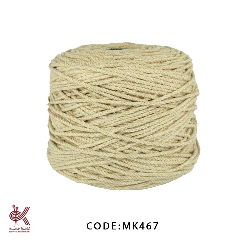 MK467 مکرومه کتان 4 میل تابیده کرم - MK391 - Image 1