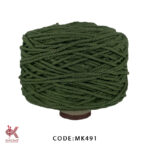 مکرومه کتان - 4 میل تابیده سبز ارتشی - MK491
