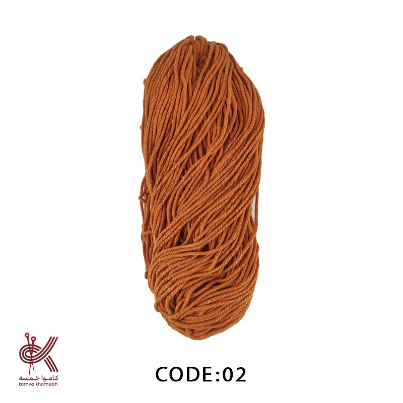 3MK02 مکرومه کتان 2.5 میل تابیده نارنجی 02 - 320 گرمی - Image 1
